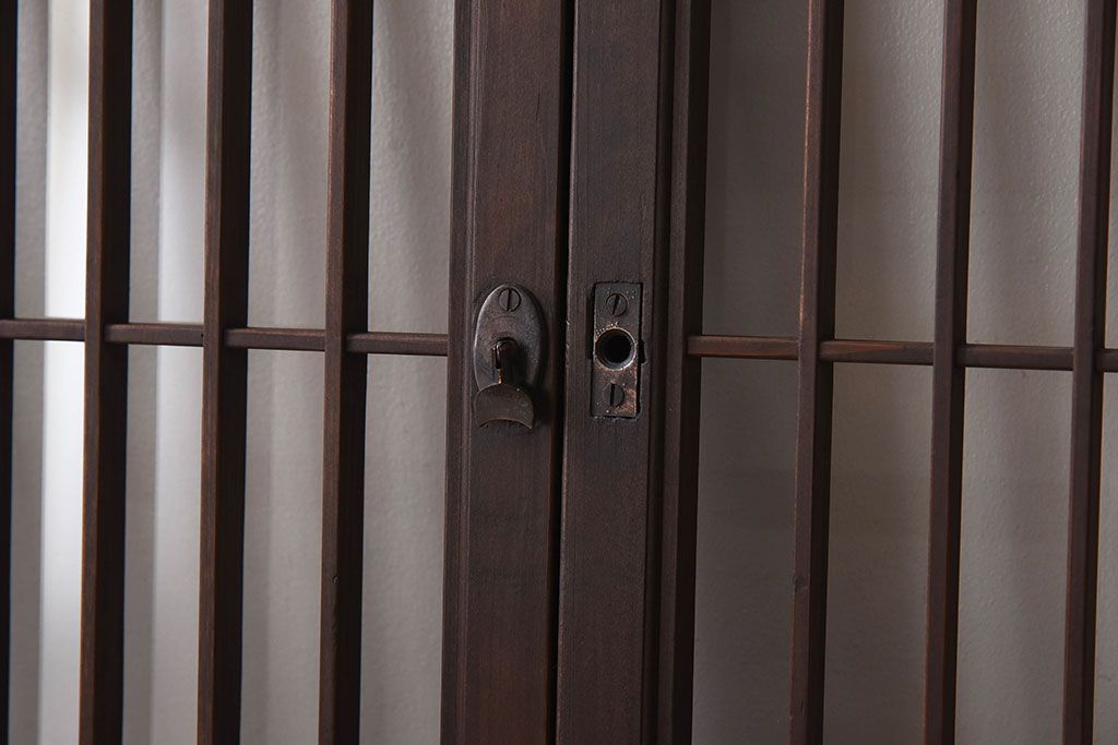 アンティーク　小さなガラス格子戸2枚セット(窓)(2)