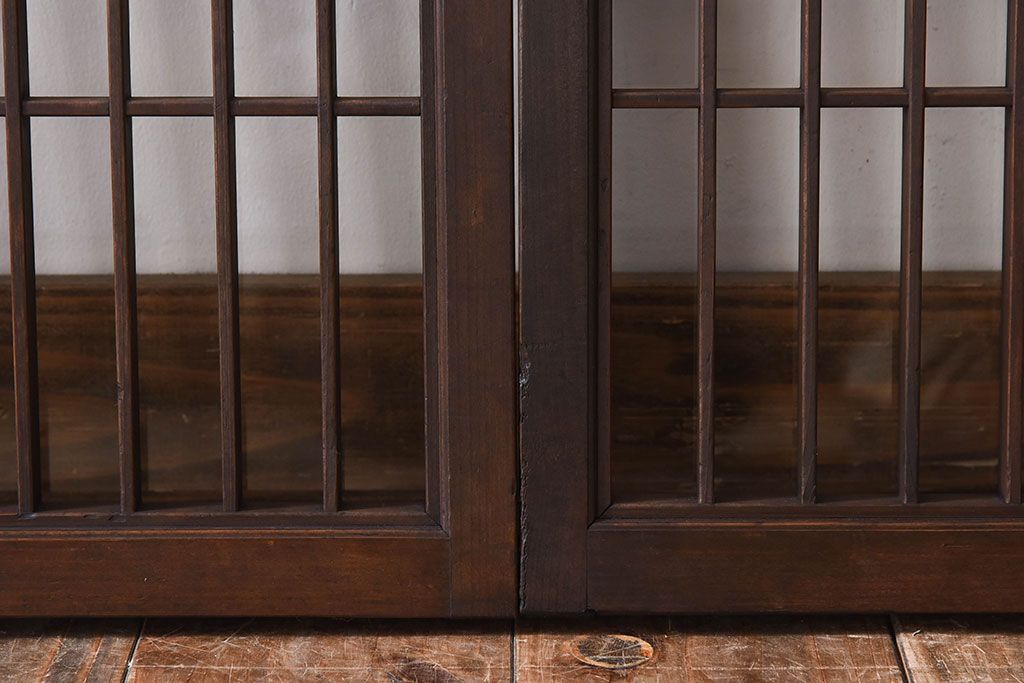 アンティーク　小さなガラス格子戸2枚セット(窓)(2)