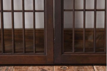 アンティーク　小さなガラス格子戸2枚セット(窓)(2)