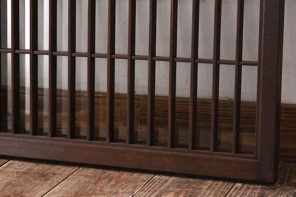 アンティーク　小さなガラス格子戸2枚セット(窓)(2)