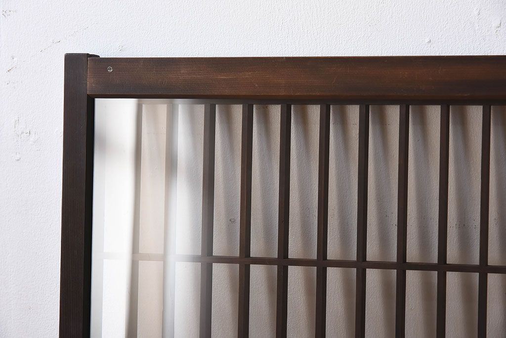 アンティーク　小さなガラス格子戸2枚セット(窓)(2)