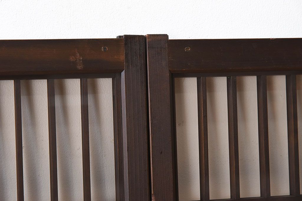 アンティーク　小さなガラス格子戸2枚セット(窓)(2)