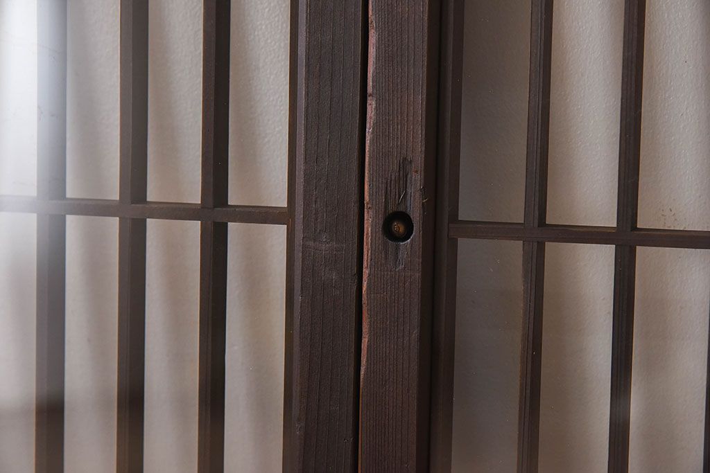 アンティーク　小さなガラス格子戸2枚セット(窓)(2)