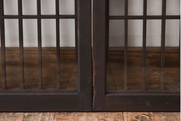 アンティーク　小さなガラス格子戸2枚セット(窓)(2)