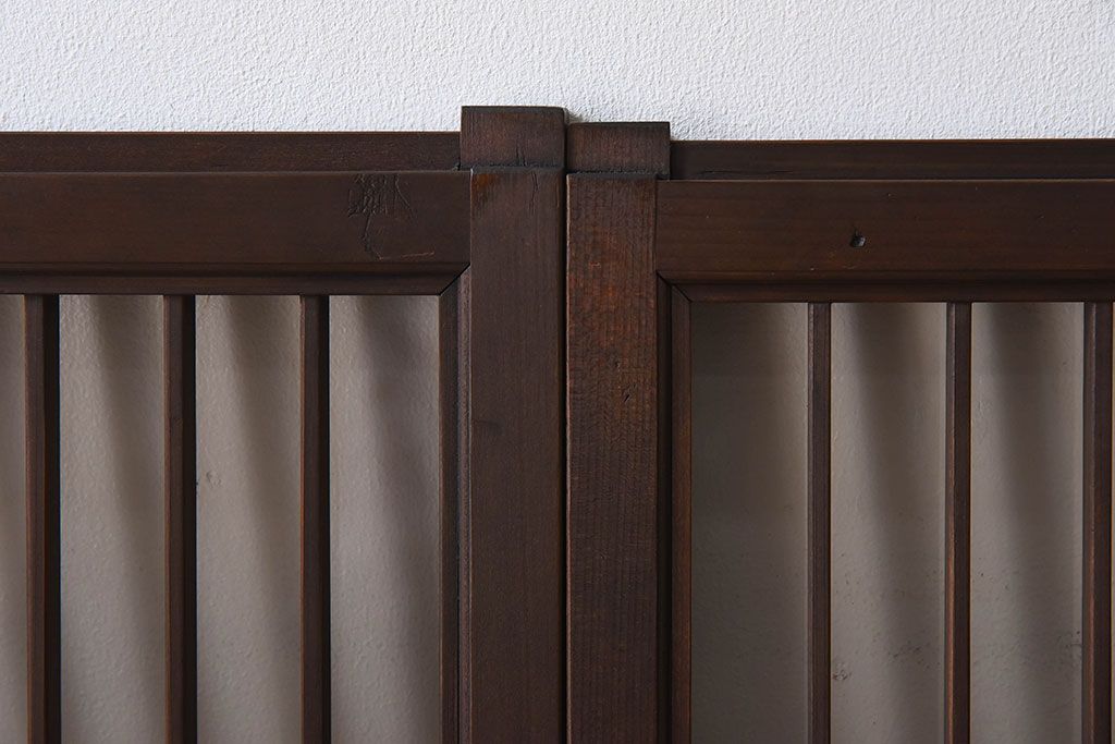 アンティーク　小さなガラス格子戸2枚セット(窓)(1)