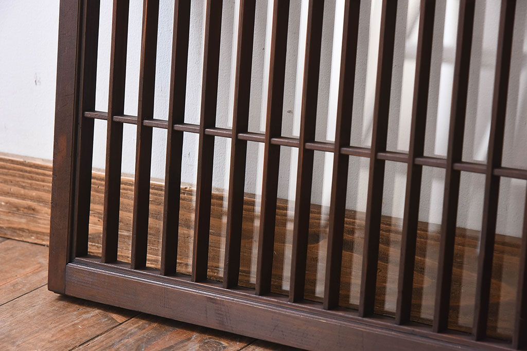 アンティーク　小さなガラス格子戸2枚セット(窓)(1)