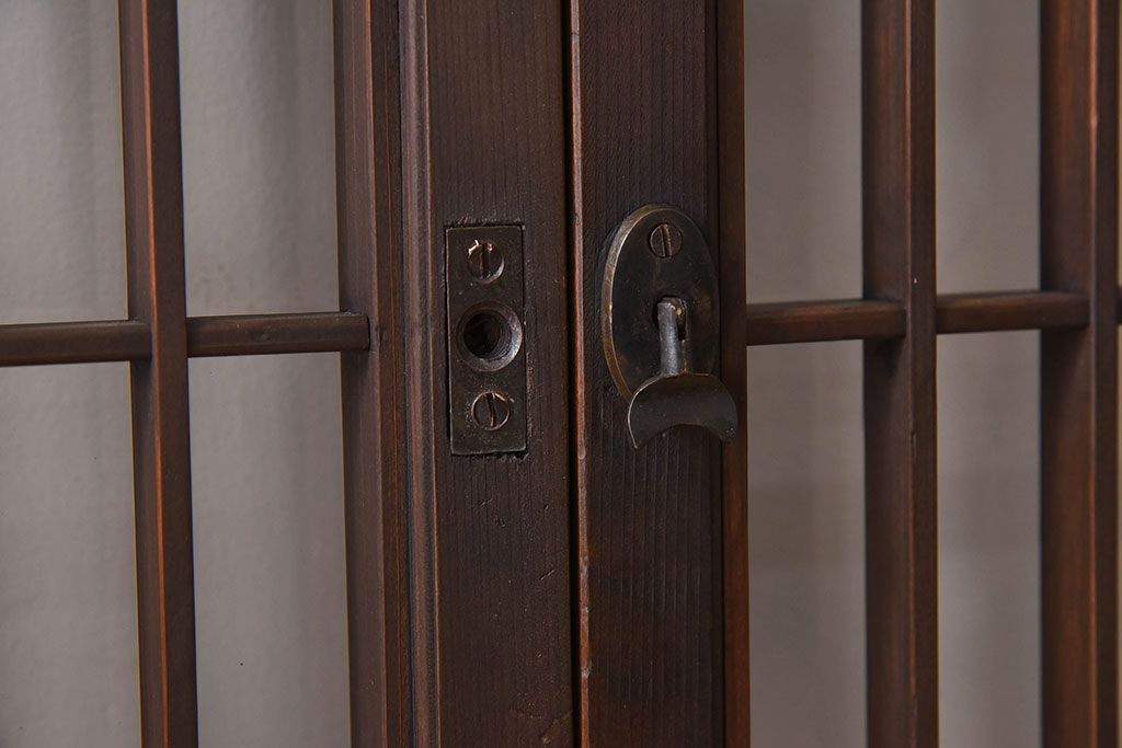 アンティーク　小さなガラス格子戸2枚セット(窓)(1)