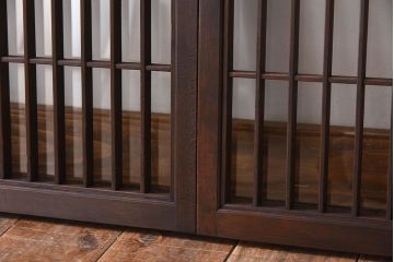 アンティーク　小さなガラス格子戸2枚セット(窓)(1)