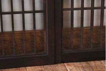 アンティーク　小さなガラス格子戸2枚セット(窓)(1)
