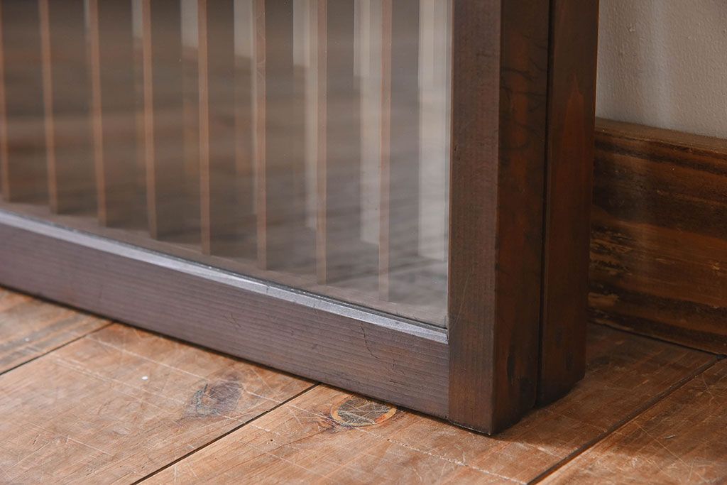 アンティーク　小さなガラス格子戸2枚セット(窓)(1)