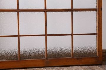 ダイヤガラス入り!古い木味の小さな格子戸2枚セット(窓)