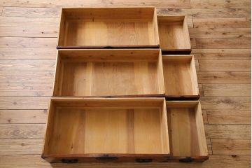 アンティーク家具　古民具・骨董　玉杢　上手物　共縁　前面欅材!仙台姫箪笥(仙台箪笥)