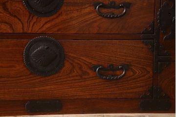アンティーク家具　古民具・骨董　玉杢　上手物　共縁　前面欅材!仙台姫箪笥(仙台箪笥)