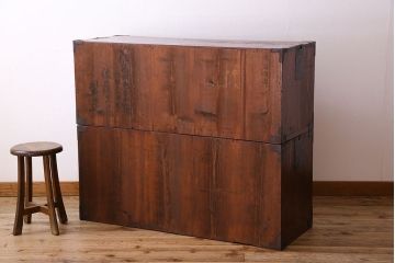 アンティーク家具　古民具・骨董　玉杢　上手物　共縁　前面欅材!仙台姫箪笥(仙台箪笥)
