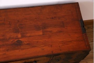 アンティーク家具　古民具・骨董　玉杢　上手物　共縁　前面欅材!仙台姫箪笥(仙台箪笥)