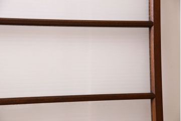 アンティーク　レトロな古い木味の銀モールガラス入り引き戸2枚セット(窓)