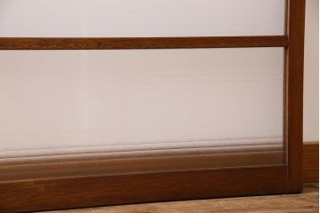 アンティーク　レトロな古い木味の銀モールガラス入り引き戸2枚セット(窓)