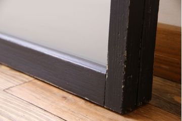 艶消しブラックペイント　すりガラス入り!ガラス戸2枚セット(窓)