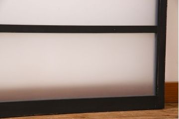 艶消しブラックペイント　すりガラス入り!ガラス戸2枚セット(窓)