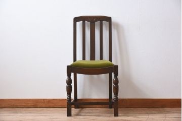 アンティーク家具　イギリスアンティーク　オーク材製の上品なダイニングチェア(椅子)(1)