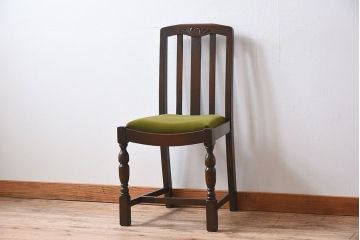 アンティーク家具　イギリスアンティーク　オーク材製の上品なダイニングチェア(椅子)(3)