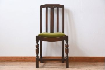 アンティーク家具　イギリスアンティーク　オーク材製の上品なダイニングチェア(椅子)(3)