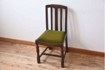 アンティーク家具　イギリスアンティーク　オーク材製の上品なダイニングチェア(椅子)(3)