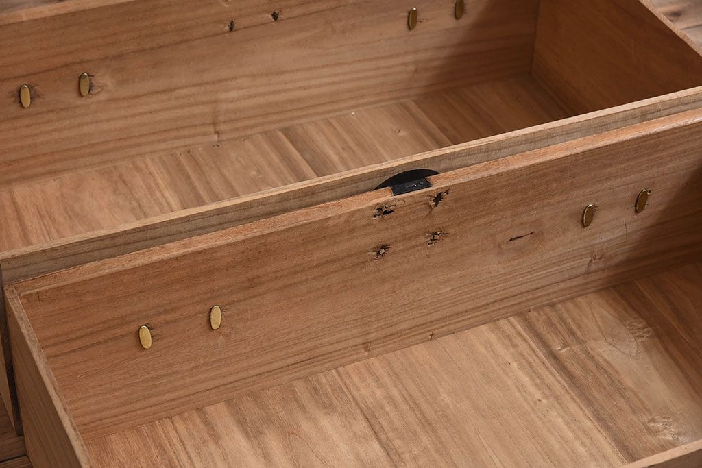 アンティーク家具　古民具・骨董　五丁引きの上手物!総桐材の重ね庄内箪笥(桐箪笥、桐たんす)