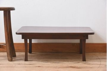レトロ家具　天板一枚板　昭和レトロなアンティークちゃぶ台