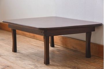 レトロ家具　天板一枚板　昭和レトロなアンティークちゃぶ台