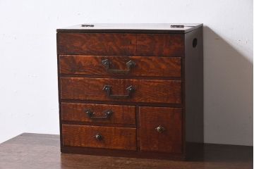 アンティーク雑貨　総欅材　和製アンティーク　酒田　裁縫箱