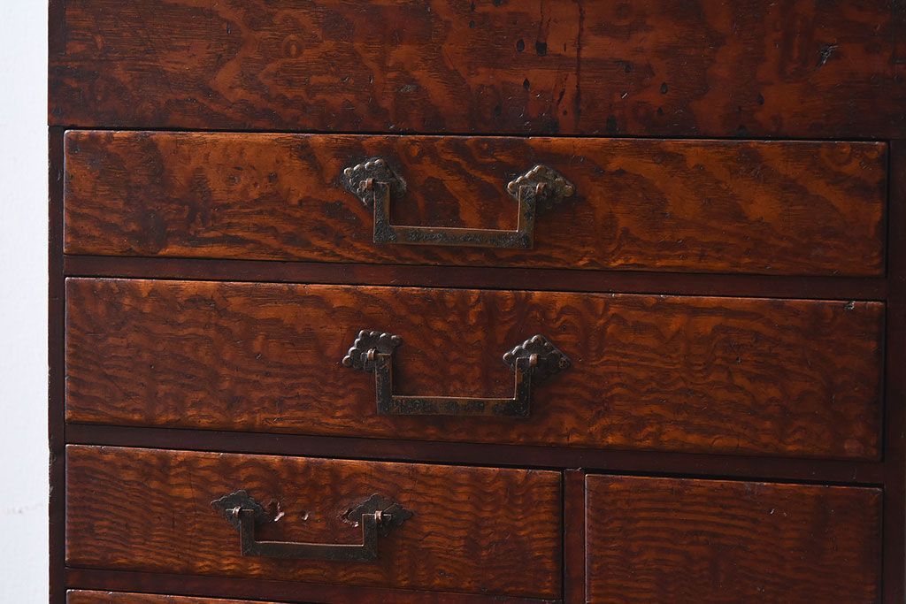 アンティーク雑貨　総欅材　和製アンティーク　酒田　裁縫箱