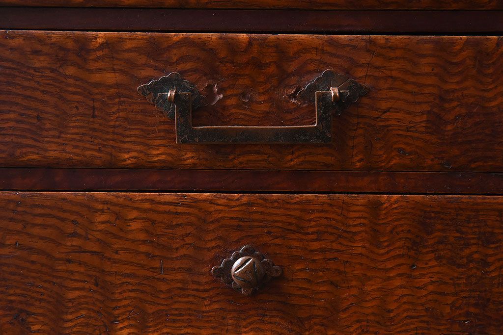 アンティーク雑貨　総欅材　和製アンティーク　酒田　裁縫箱