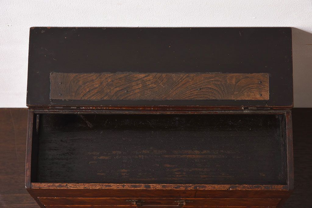 アンティーク雑貨　総欅材　和製アンティーク　酒田　裁縫箱