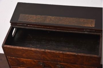 アンティーク雑貨　総欅材　和製アンティーク　酒田　裁縫箱
