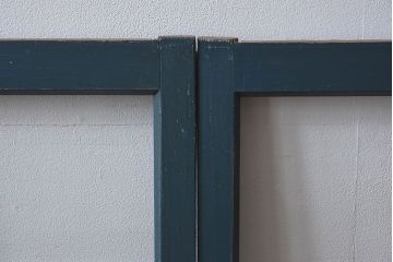 ゆらゆらガラス入り!レトロデザイン　シンプルなペイントガラス戸2枚セット(窓)