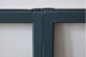 ゆらゆらガラス入り!レトロデザイン　シンプルなペイントガラス戸2枚セット(窓)