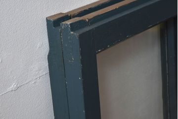 ゆらゆらガラス入り!レトロデザイン　シンプルなペイントガラス戸2枚セット(窓)