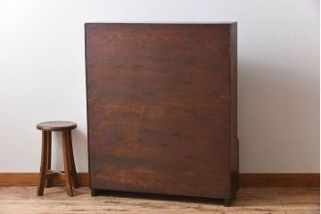 ヴィンテージ家具　イギリスビンテージ　モダンデザイン!ガラス引き戸のブックケース(飾り棚)