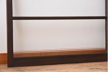 モールガラス入り!古い木のアンティークガラス戸4枚セット(窓)