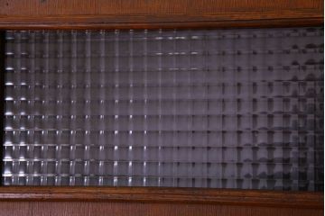 チェッカーガラス入り!古い木のレトロなアンティークドア(扉)