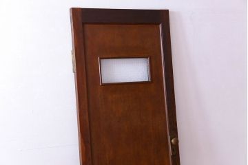 チェッカーガラス入り!古い木のレトロなアンティークドア(扉)
