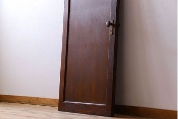 チェッカーガラス入り!古い木のレトロなアンティークドア(扉)