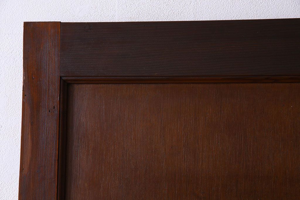 チェッカーガラス入り!古い木のレトロなアンティークドア(扉)