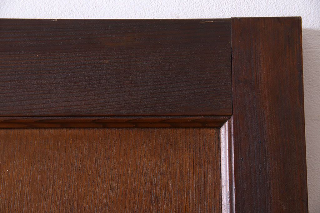 チェッカーガラス入り!古い木のレトロなアンティークドア(扉)