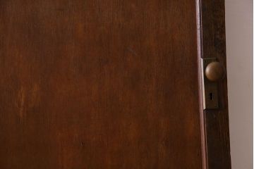 チェッカーガラス入り!古い木のレトロなアンティークドア(扉)