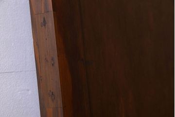 チェッカーガラス入り!古い木のレトロなアンティークドア(扉)