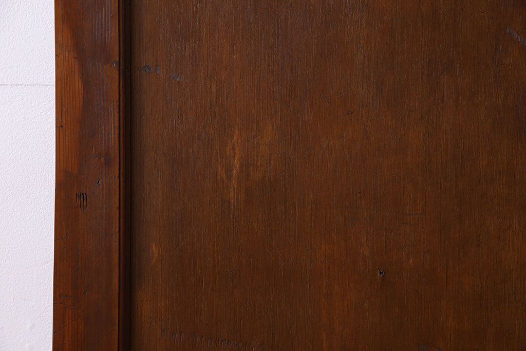 チェッカーガラス入り!古い木のレトロなアンティークドア(扉)