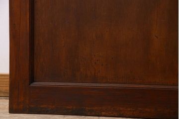 チェッカーガラス入り!古い木のレトロなアンティークドア(扉)