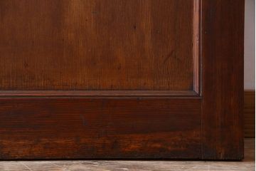 チェッカーガラス入り!古い木のレトロなアンティークドア(扉)